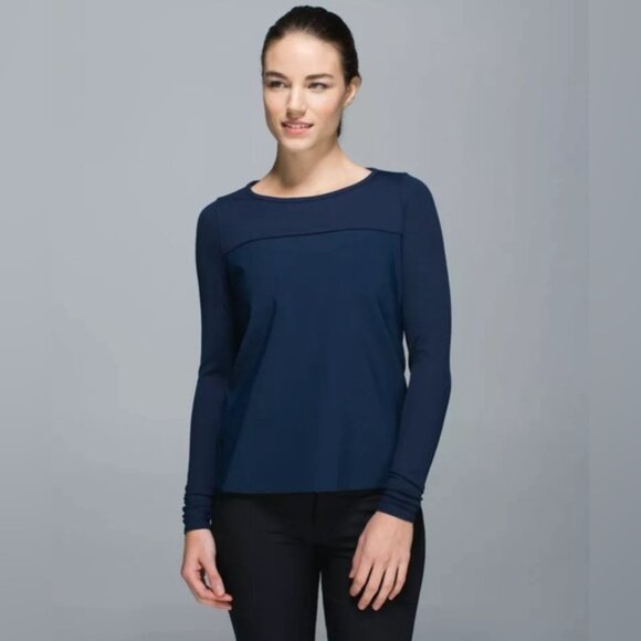 Lululemon Out of This World Long Sleeve Tech Inkwell Top Size 6 - Picture 2 of 10